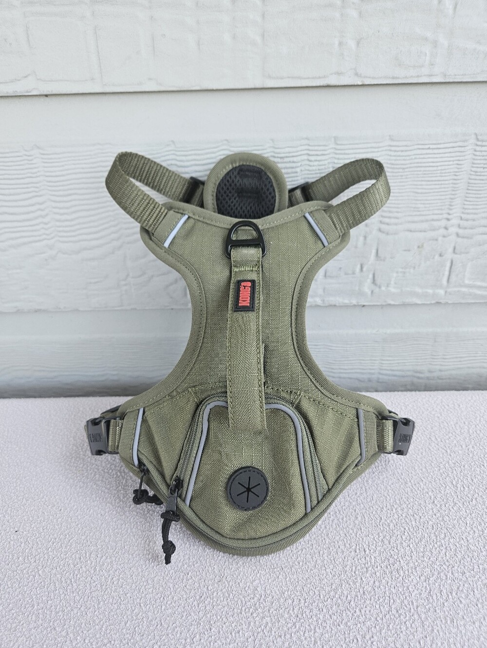 Kong Army Green Poop Bag Dog Harness Size Small Padded Handle